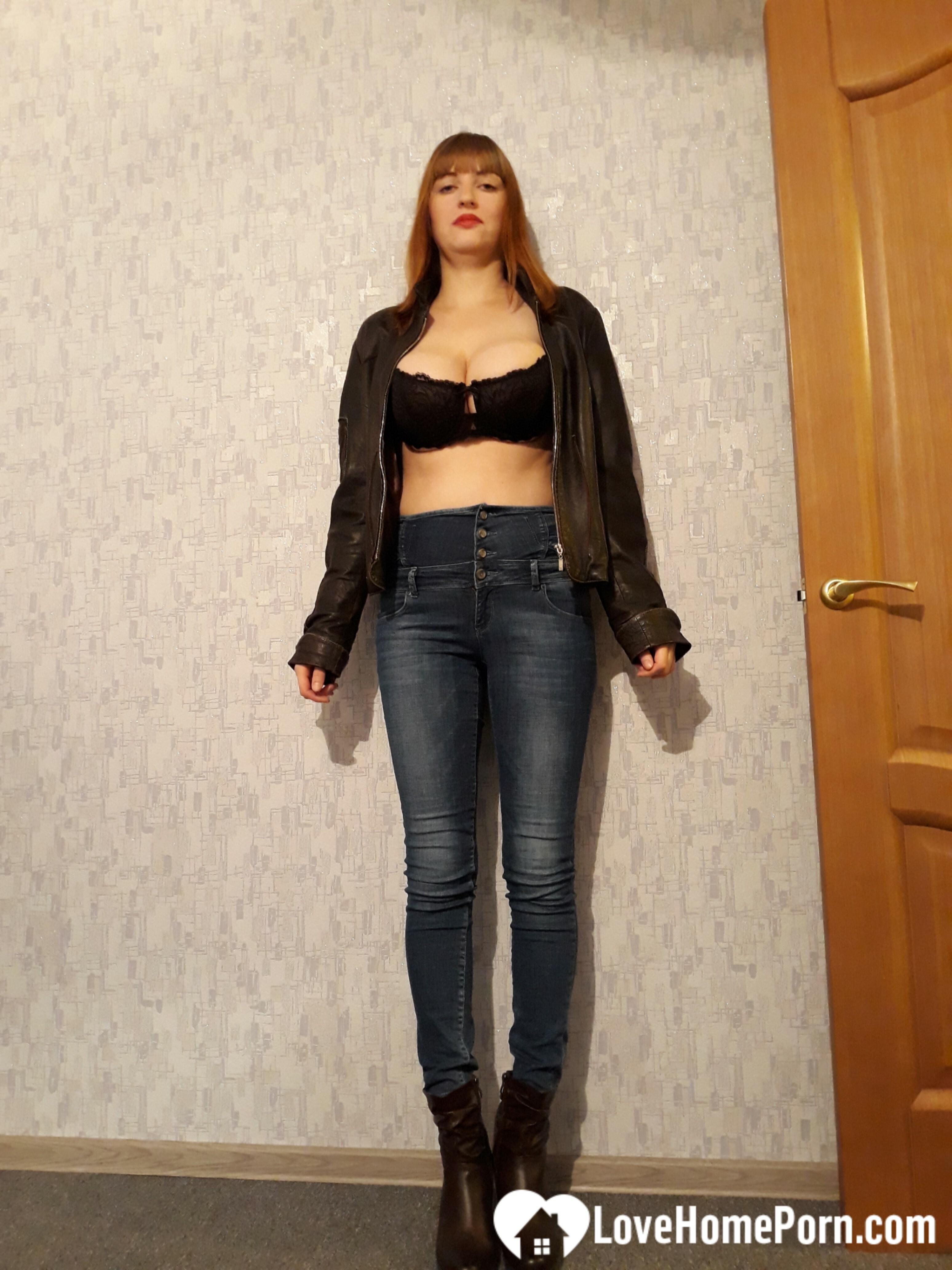 Horny MILF strips jeans to masturbate passionately — 40