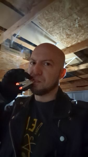 Black leather motorcycle smoke — 25